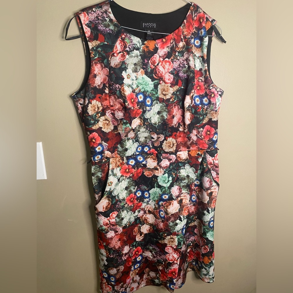 Rose print formal dress